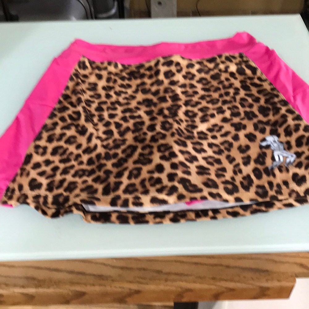 NWT ANIMAL PRINT/PINK RUNNING SKIRT W/SHORTS
